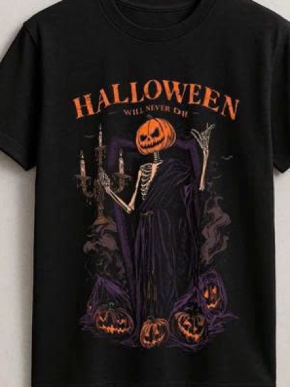 Halloween Pumpkin Reaper Costume Tee - Black - Picture 2 of 2